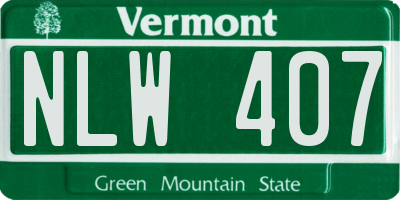 VT license plate NLW407