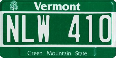 VT license plate NLW410