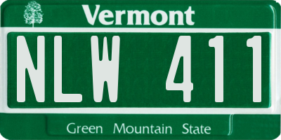 VT license plate NLW411