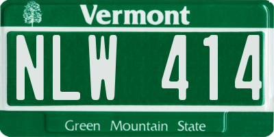VT license plate NLW414