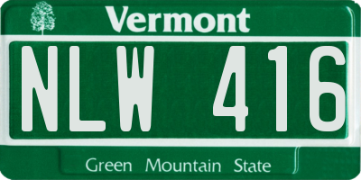 VT license plate NLW416