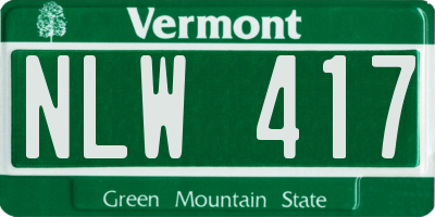 VT license plate NLW417