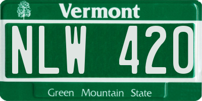 VT license plate NLW420