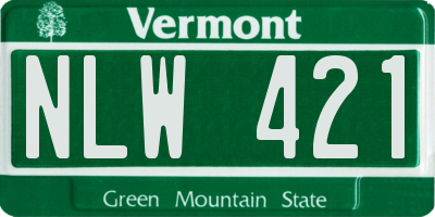 VT license plate NLW421