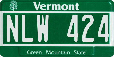 VT license plate NLW424