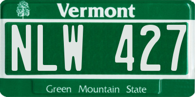 VT license plate NLW427