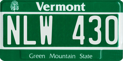 VT license plate NLW430