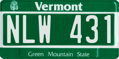 VT license plate NLW431