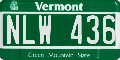 VT license plate NLW436