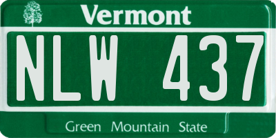 VT license plate NLW437