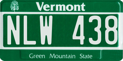 VT license plate NLW438