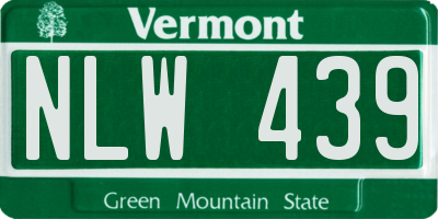 VT license plate NLW439