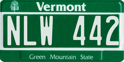 VT license plate NLW442