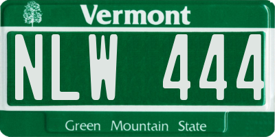 VT license plate NLW444