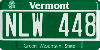 VT license plate NLW448