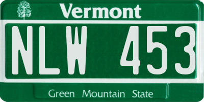 VT license plate NLW453