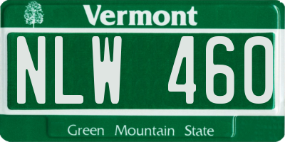 VT license plate NLW460