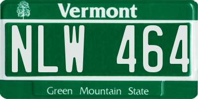 VT license plate NLW464