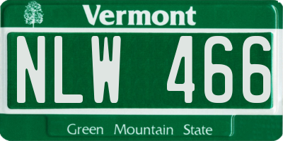 VT license plate NLW466