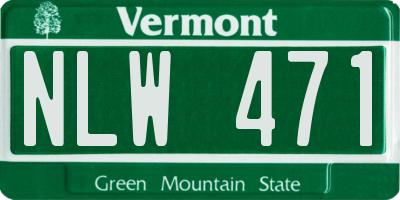 VT license plate NLW471