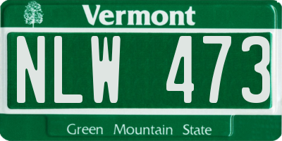 VT license plate NLW473