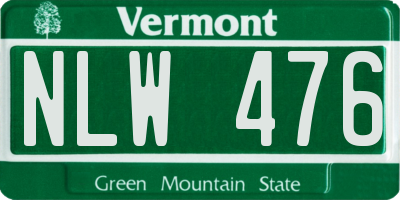 VT license plate NLW476