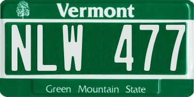 VT license plate NLW477