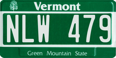 VT license plate NLW479