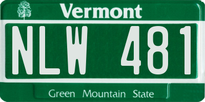 VT license plate NLW481