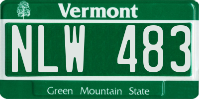 VT license plate NLW483