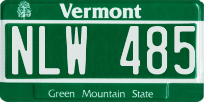 VT license plate NLW485