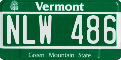 VT license plate NLW486