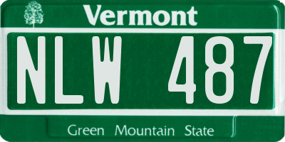 VT license plate NLW487