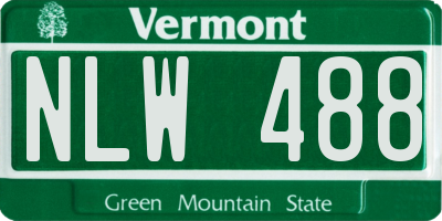 VT license plate NLW488