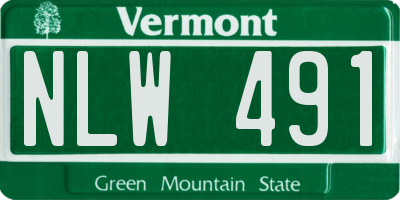 VT license plate NLW491