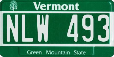 VT license plate NLW493
