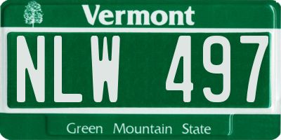 VT license plate NLW497