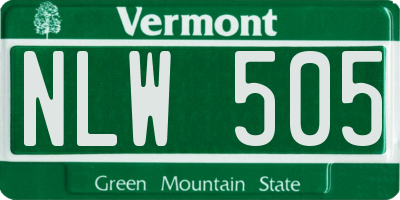 VT license plate NLW505