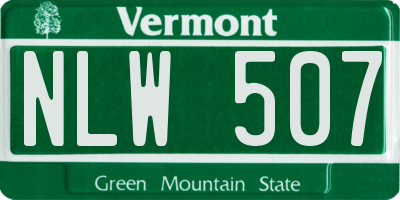 VT license plate NLW507