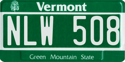 VT license plate NLW508