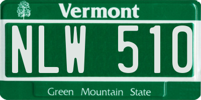VT license plate NLW510