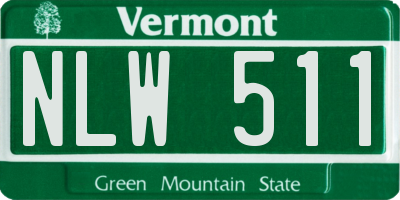 VT license plate NLW511