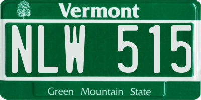 VT license plate NLW515