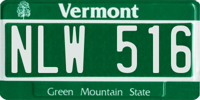 VT license plate NLW516