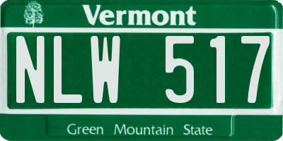 VT license plate NLW517