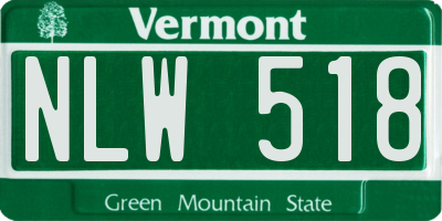 VT license plate NLW518