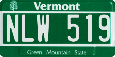 VT license plate NLW519