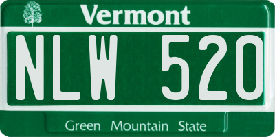 VT license plate NLW520