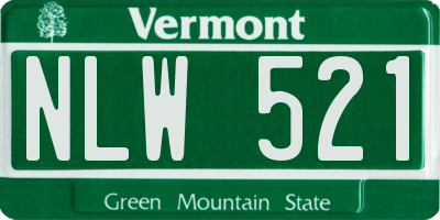 VT license plate NLW521