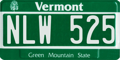 VT license plate NLW525